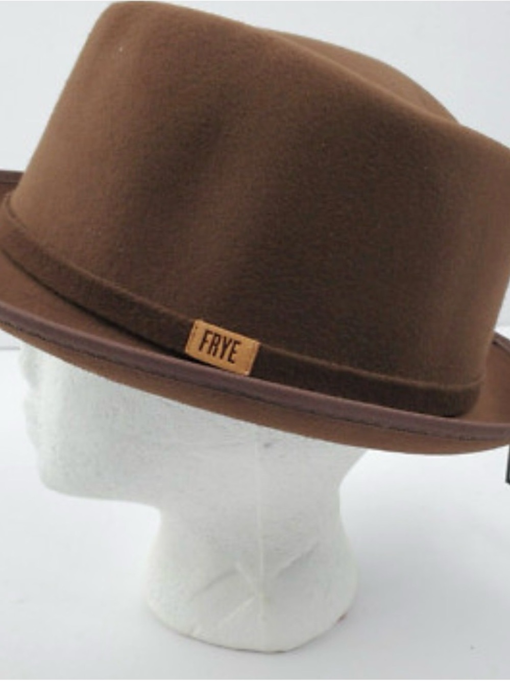 NWT Frye Cappuccino wood Felt Trilby Hat - Picture 2 of 6
